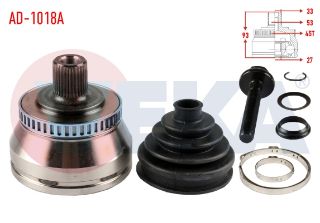 AKS KAFASI SOL SAĞ ÖN DIS VOLKSWAGEN PASSAT (3B2) 1.9 TDI ABSLI 45 DIS 33X27X53 UZUNLUK 93 MM 1996-2000 resmi