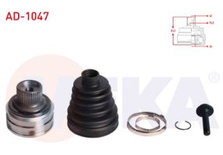 AKS KAFASI SOL SAĞ ÖN DIS AUDI A4 (8K2,B8) 2.0 TDI 42X25X76,5 UZUNLUK 81,5 MM 2007-2015 resmi