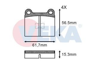 FREN BALATA ÖN VOLKSWAGEN GOLF I (17) 1.1 1974-1985 / GOLF I (17) 1.3 1974-1985 / GOLF I (17) 1.6 1974-1985 / JETTA I (17) 1.1 1974-1984 / JETTA I (17) 1.3 1974-1984 resmi
