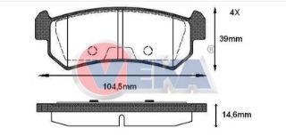 FREN BALATA ARKA CHEVROLET LACETTİ (J200) 1.4İ 16V 2006-2012 / LACETTİ (J200) 1.6İ 2006-2012 / DAEWOO NUBIRA (KLAN) 1.6İ 2003-2005 / NUBIRA (KLAN) 1.4İ 2003-2005 / NUBIRA (KLAN) 1.8İ 2003-2005 resmi