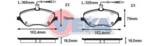 FREN BALATA ÖN FISLI PEUGEOT 407 (6D) 2.0 HDI 2004-2011 / PEUGEOT 407 (6D) 2.0İ 2004-2011 / PEUGEOT 607 (9D,9U) 2.0 HDI 2000- / CITROEN C6 (TD) 3.0 V6 2005- / PEUGEOT 607 (9D,9U) 3.0İ 2000- resmi