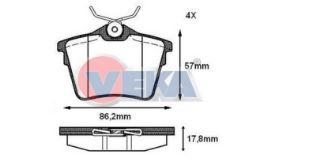 FREN BALATA ARKA PEUGEOT 407 (6D) 1.6 HDI 2004-2011 / PEUGEOT 407 (6D) 1.8İ 2004-2011 / PEUGEOT 407 (6D) 2.0İ 2004-2011 / PEUGEOT 407 (6D) 2.0 HDI 2004-2011 resmi