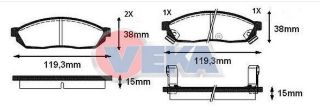 FREN BALATA ÖN İKAZLI SUZUKİ MAHRUTİ 0.8İ 1986-1993 / SUZUKİ CARRY (ED) 0.8 1980-1999 / SUZUKİ ALTO II (EC) 0.8 1986-1993 resmi