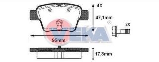 FREN BALATA ARKA PEUGEOT 307 1.6 90 HP 2000-2007 / 307 1.6 HDI 90 HP 2000-2007 / 207 1.4 HDI 2006-2012 / 207 1.6İ 16V 2006-2012 / CITROEN C4 1.6 HDI 2004-2009/ C4 1.6 2004-2009 resmi