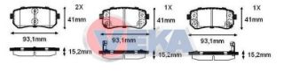 FREN BALATA ARKA İKAZLI HYUNDAİ ACCENT ERA 1.5 CRDI - 1.6 CVVT 2006-2012/ I30 1.6 CRDI 2007-2011/ I20 1.4 CRDI 2008-2015/ KİA RİO II 1.5 CRDI 2006-2011/CEE'D 1.6 CRDI 2006-2012/ SPORTAGE 1.6 GDI 2010- resmi