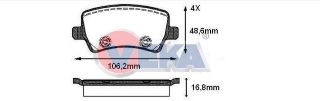FREN BALATA ARKA VOLVO XC70 II 2.4 D5 2007-/ S80 II 2.4 D 2006-/ S80 II 3.0İ T6 2006-/ V70 III 2.0 D 2006-/ S60 II 2.0 2010-/ S60 II 1.6 D 2010-/ L.ROVER EVOQUE 2.0 4X4 2011-/ EVOQUE 2.2 4X4 2011- resmi
