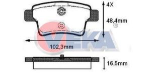 FREN BALATA ARKA CITROEN C4 PICASSO (UD) 1.6 HDI 2006-2013 / CITROEN C4 GRAND PICASSO (UA) 1.6 HDI 110 HP 2006- resmi