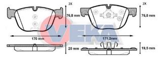 FREN BALATA ÖN İKAZLI BMW X5 (E70) 3.0 D 2007-2012 / BMW X5 (E70) 3.0 SI 2007-2012 / BMW X5 (E70) 3.0 SD 2007-2012 / X6 (E71,E72) 3.0 D 2008- resmi