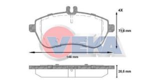 FREN BALATA ÖN İKAZLI MERCEDES C SERISI (W204) C 180 2007-2014/ C 200 CDI 2007-2014/ C 200 2007-2014/ C 220 CDI 2007-2014/ C SERISI (S204) C 200 CDI 2007-/ C 200 2007-/ C 220 CDI 2007-/C 250 CDI 2007- resmi