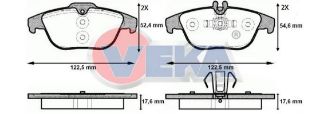 FREN BALATA ARKA İKAZLI MERCEDES C SERISI (W204) C 180 2007-2014/ C 200 CDI 2007-2014 / C 220 CDI 2007-2014/ E CLASS (W212) E 180 2009-/ E 200 2009-/ E 220 CDI 2009-/ E 350 CDI 2009- resmi