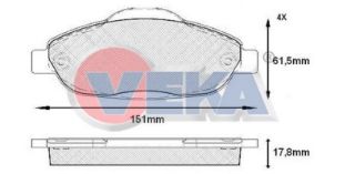 FREN BALATA ÖN PEUGEOT 308 (4A,4C) 1.6 HDI - 1.6 VTI - 1.6 THP 2007-2013/3008 1.6 HDI - 1.6 2009-/5008 1.6 HDI 110 HP 2009- resmi