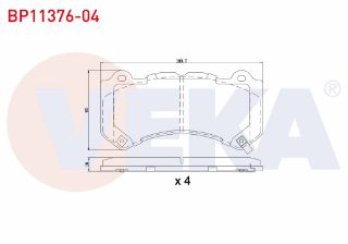 FREN BALATA ÖN İKAZLI JEEP GRAND CHEROKEE IV (WK,WK2) 3.0 CRD 2010- resmi