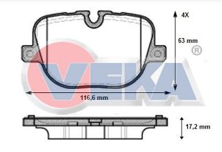 FREN BALATA ARKA LAND ROVER DISCOVERY IV (LA) 3.0 TD 4X4 2010-/ RANGE ROVER IV (LG) 3.0 TD 4X4 2012-/ RANGE ROVER IV (LG) 5.0 V8 4X4 2012- resmi