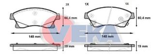FREN BALATA ÖN İKAZLI OPEL ASTRA J 1.3 CDTI 15 JANT 19.00MM 2009-2016 / 1.4İ 2009-2016 / 1.6İ 2009-2016 /CHEVROLET CRUZE (J300) 1.6 2009-2014 /CRUZE (J305) 1.6 2011-2014/AVEO (T300) 1.2 16V 2011-2014 resmi