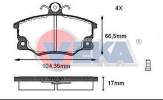 FREN BALATA ÖN FIAT TEMPRA 1.4 1992-1999/ 2.0İ 1992-1999/ TİPO 1.4İ 1990-2000/ 1.6İ 1990-2000/ FIAT UNO 70 1.4İ 1994-2000/ ALFA ROMEO 145 (930) 1.6 1994-2001/ 146 (930) 2.0 TI 1994-2001 resmi