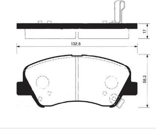 FREN BALATA ÖN İKAZLI TEL DELIKLI HYUNDAİ ACCENT BLUE 1.4 CVVT 2012-/ 1.6 CRDI 2012-/ KİA RİO III 1.4 CRDI 2011-2014/ RİO III 1.4 CVVT 2011-2014 / RİO III 1.25 CVVT 2011-2014 resmi
