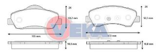 FREN BALATA ÖN İKAZLI PEUGEOT 301 1.2 VTI 2012- / CITROEN C-ELYSEE 1.2 VTI 2012- resmi