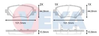 FREN BALATA ARKA İKAZLI 13.8MM MAZDA 3 (BM) SKYACTIVE G100 - G120 - G165 - D150 2013- resmi