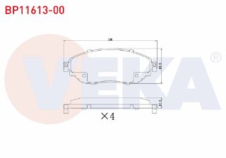 FREN BALATA ÖN TEL DELIKLI JEEP CHEROKEE (KL) 2.0 CRD 2014- / CHEROKEE (KL) 3.2 V6 2014- resmi