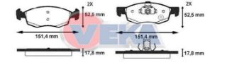 FREN BALATA ÖN FIAT DOBLO (119,223) 1.9 JTD 17.80MM 2001-2010 resmi
