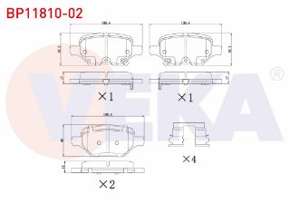 FREN BALATA ARKA İKAZLI OPEL MOKKA 1.4 - 1.6 - 1.6 CDTI 2012-/ MOKKA X 1.6 CDTI 2012- resmi