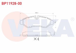 FREN BALATA ARKA MERCEDES SPRINTER 3.5 T (907) 316 CDI 2018- / SPRINTER 4T (907) 414 CDI 2018- TEK TEKER resmi