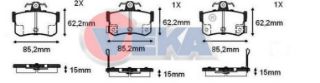 FREN BALATA ARKA İKAZLI ROVER 800 (XS) 820 16V 1986-1999 / 800 (XS) 820 1986-1999 /  800 (XS) 2.7 SI 1986-1999 resmi