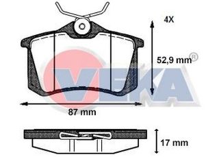 FREN BALATA ARKA GOLF V 1.4 TSI-1.6 TDI 2003-2009/BORA 1.6İ 1998-2005/PASSAT 1.9 TDI 1996-2000/MEGANE IV 1.5 DCI 2016-/FLUENCE 1.5 DCI 2009-/BERLİNGO 1.6 HDI 1996-2008/PARTNER 1.6 HDI 1996-2008 resmi