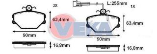 FREN BALATA ÖN FIAT TEMPRA 1.6İ 1992-1999 / TEMPRA 1.4İ 1992-1999 / TİPO 1.6İ 1990-2000 / TİPO 1.4İ 1990-2000 resmi