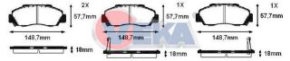 FREN BALATA ÖN İKAZLI HONDA ACCORD IV-V-VI 1.6İ 2.0İ 16V 1990-1993-1997 / ACCORD VI 1.6İ 2.0İ LS 1997-2003 / HR-V (GH) 1.6 1999- / CR-VI 2.0İ 16V 1995-2002 / İNTEGRA 2.0İ 16V 2001- resmi