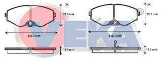 FREN BALATA İKAZLI ÖN NİSSAN MAXİMA QX (A33) 2.0İ V6 24V 1999-2003/ MAXİMA QX (A33) 3.0İ V6 24V 1999-2003/ MAXİMA QX 2.0 1994-2000/ MAXİMA QX (A32) 3.0 1994-2000 resmi