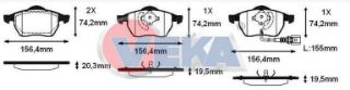 FREN BALATA ÖN FISLI VOLKSWAGEN GOLF IV 1.9 TDI 1997-2005/ 1.8 T 1997-2005 / BORA 1.8 T 1998-2005/ AUDI A3 1.6 1996-2003/ A3 1.9 TDI 1996-2003/ SEAT LEON 1.9 TDI 1999-2006/ 1.8 20V 1999-2006 resmi