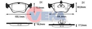 FREN BALATA ÖN OPEL OMEGA B 2.0İ 1994-2003/ OMEGA B 2.0 DTI 1994-2003/ VECTRA A 2.0 T 1988-1995 resmi