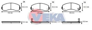 FREN BALATA ÖN İKAZLI KİA K2500 2.5 D 2003- / BONGO K2500 2.4 D 2003- / BONGO K2500 2.5 TCI 2003- resmi