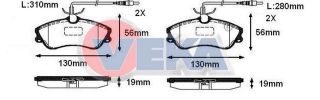 FREN BALATA ÖN FISLI PEUGEOT PARTNER 1.9 D 1996-2008/ PARTNER 2.0 HDI 1996-2008/ 306 1.6İ 1993-2002 / 306 1.8İ 1993-2002/ BERLİNGO 1.9 D 1996-2008/ resmi