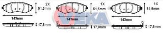 FREN BALATA ÖN İKAZLI CHEVROLET LACETTİ (J200) 1.4İ 16V 2006-2012 / LACETTİ (J200) 1.6İ 2006-2012 / DAEWOO NUBIRA (KLAN) 1.6İ 2003-2005 resmi