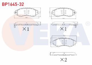 FREN BALATA ÖN CHEVROLET EVANDA (V200) 2.0İ 18.00-17.60MM 2003-2006 resmi