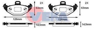FREN BALATA ARKA RENAULT LAGUNA I (B56,556) 1.9 DCI 1993-2001 / LAGUNA I (B56,556) 2.2 DT 1993-2001 resmi