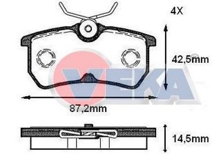 FREN BALATA ARKA FORD FOCUS I 1.6İ 16V 1998-2004/ FOCUS I 1.8İ 16V 1998-2004/ FOCUS I 1.8 TDCI 1998-2004/ FOCUS I 2.0İ 16V 1998-2004/ FOCUS I 1.6 TDCI 1998-2004 / FOCUS I 1.4İ 16V 1998-2004 resmi