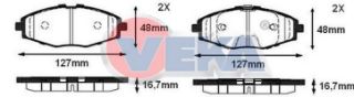 FREN BALATA ÖN CHEVROLET SPARK 1.0İ 2005-2010/ SPARK 0.8İ 2005-2010 / DAEWOO MATİZ 0.8İ 1998-2005/ LANOS 1.4İ 1997-2005/ LANOS 1.5İ 1997-2005/ LANOS 1.6 16V 1997-2005 resmi