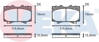 FREN BALATA ÖN TOYOTA LAND CRUISER 100 (UZJ100) 4.2 TD 1998-2007 / LAND CRUISER 100 (UZJ100) 4.7 1998-2007 resmi