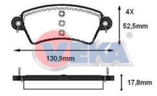 FREN BALATA ÖN PEUGEOT 206 (2A/C) 1.6İ 16V 1998-2006 / 206 (2A/C) 2.0İ 1998-2006 resmi