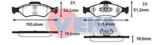 FREN BALATA ÖN FORD FİESTA IV 1.25İ 16V 1996-2002/ FİESTA IV 1.4İ 16V 1996-2002 / FİESTA IV 1.3İ 1996-2002 resmi
