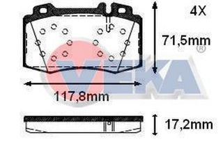 FREN BALATA ÖN MERCEDES C SERISI (W203) C 230 2000-2006/ (W203) C 270 CDI 2000-2006/ (W203) C 200 CDI 2000-2006/ (W203) C 220 CDI 2000-2006/ CLK (C209) 200 2002-2009/ (C209) 230 2002-2009 resmi