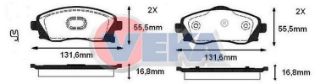 FREN BALATA ÖN İKAZLI OPEL CORSA C 1.2İ 16V 2000-2006 / CORSA C 1.0 2000-2006 / CORSA C 1.2İ 2000-2006 resmi