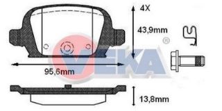 FREN BALATA ARKA İKAZLI OPEL COMBO C 1.3 CDTI 2001-2006 / COMBO C 1.7 CDTI 2001-2006 / COMBO C 1.7 CDTI 2001-2006 resmi