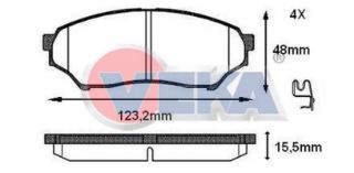 FREN BALATA İKAZLI ÖN MİTSUBİSHİ PAJERO PININ (H6W,H7W) 1.8 GDI 15.50MM 1999-2007 resmi
