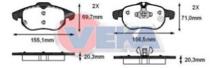 FREN BALATA ÖN OPEL VECTRA C 1.6 16V 2002-2008/ VECTRA C 1.9 CDTI 2002-2008/VECTRA C 2.0 DTI 2002-2008/ VECTRA C 2.2 16V 2002-2008/ SIGNUM 2.0 DTI 2003- resmi