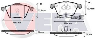 FREN BALATA ÖN FISLI AUDI TT (8J3) 2.0 TDI 2006-2013 / (8J3) 2.0 TFSI 2006-2013 / (8J3) 1.8 TFSI 2006-2013 / VW GOLF VI 2.0 TDI 2008-2013 / GOLF VI 2.0 TSI 2008-2013 resmi