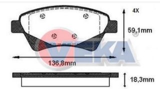 FREN BALATA ÖN RENAULT MEGANE II (BM0/1,CM0/1) 1.5 DCI 2002-2008 / MEGANE II 1.6İ 16V 2002-2008 / SCENİC II (JM0/1) 1.5 DCI 2003-2009 / SCENİC II 1.6İ 16V 2003-2009 resmi